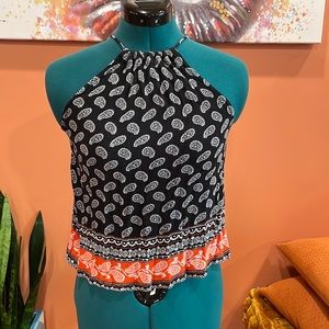 Forever 21 cropped bandana print halter top